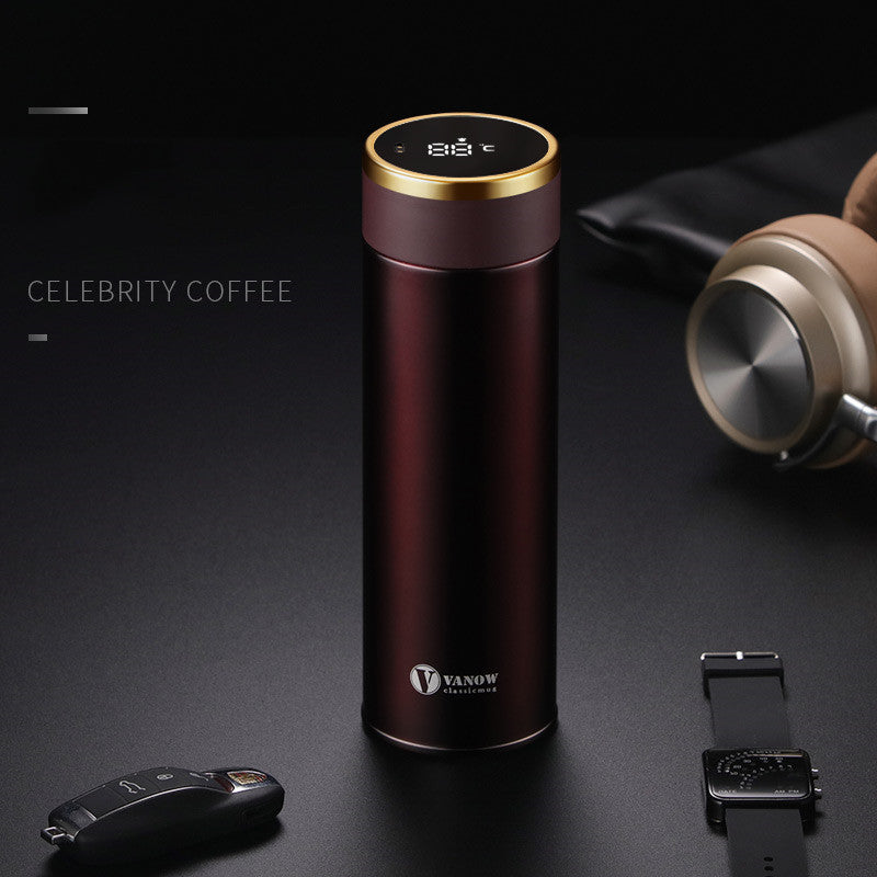 Smart Temperature Display Stainless Steel Water Bottle - 500ml