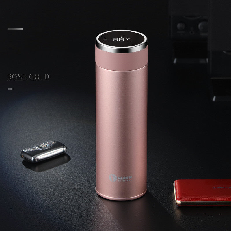 Smart Temperature Display Stainless Steel Water Bottle - 500ml