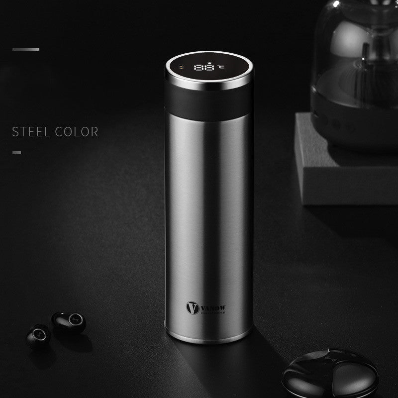 Smart Temperature Display Stainless Steel Water Bottle - 500ml