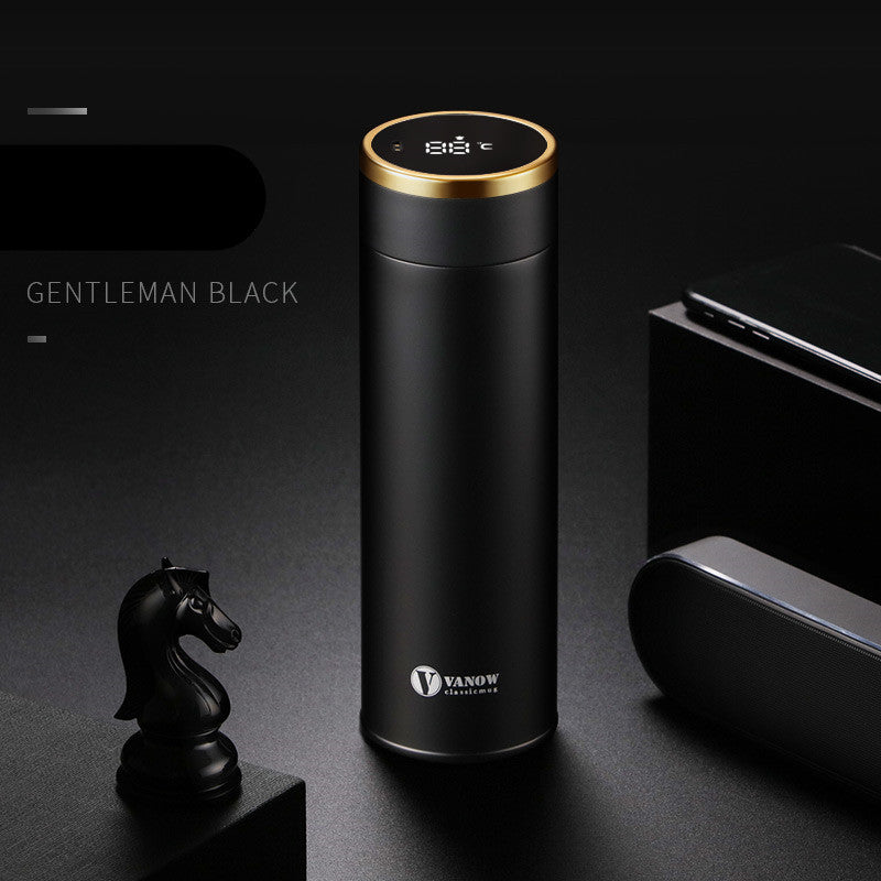 Smart Temperature Display Stainless Steel Water Bottle - 500ml
